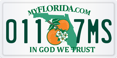 FL license plate 0117MS