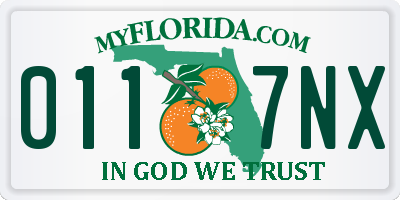 FL license plate 0117NX