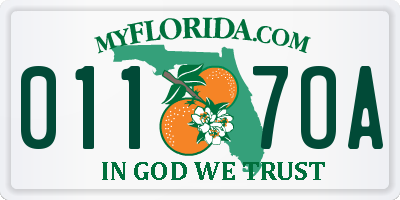 FL license plate 0117OA
