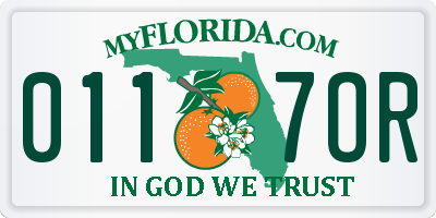 FL license plate 0117OR