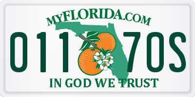 FL license plate 0117OS