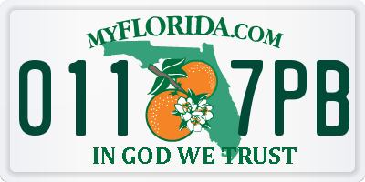 FL license plate 0117PB