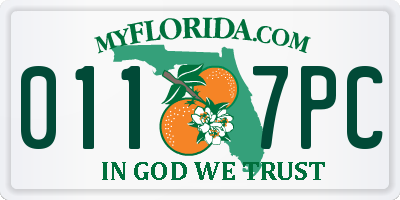 FL license plate 0117PC