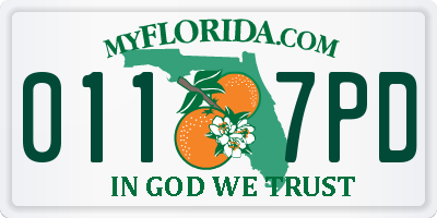 FL license plate 0117PD