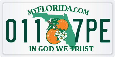 FL license plate 0117PE