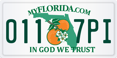 FL license plate 0117PI