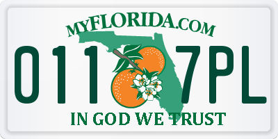 FL license plate 0117PL