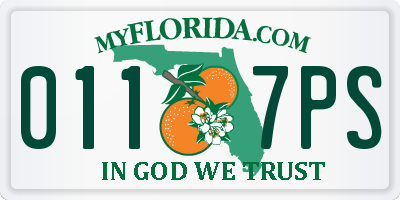 FL license plate 0117PS