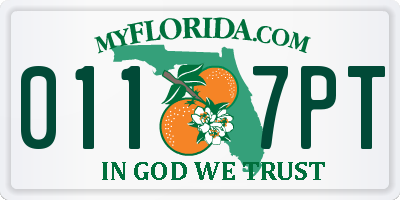FL license plate 0117PT