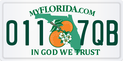 FL license plate 0117QB