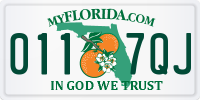 FL license plate 0117QJ