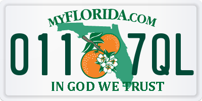 FL license plate 0117QL