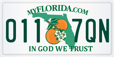 FL license plate 0117QN