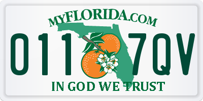 FL license plate 0117QV