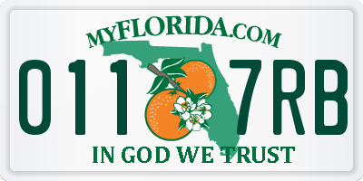 FL license plate 0117RB