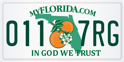 FL license plate 0117RG
