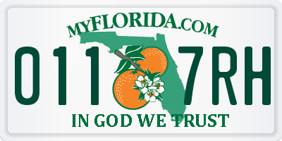 FL license plate 0117RH