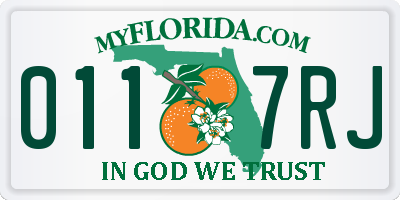 FL license plate 0117RJ