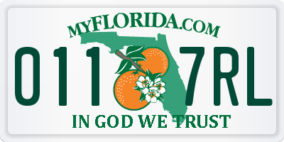 FL license plate 0117RL
