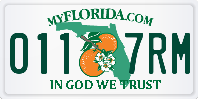 FL license plate 0117RM