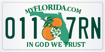 FL license plate 0117RN