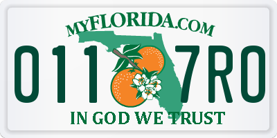 FL license plate 0117RO