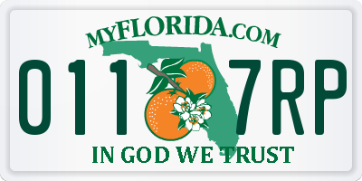 FL license plate 0117RP