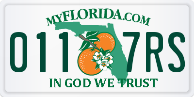 FL license plate 0117RS