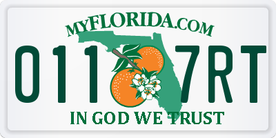 FL license plate 0117RT