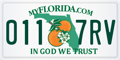 FL license plate 0117RV