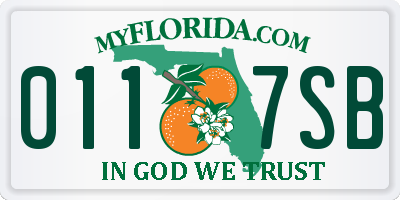 FL license plate 0117SB