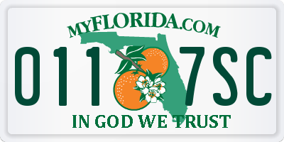 FL license plate 0117SC