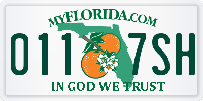 FL license plate 0117SH