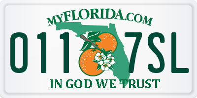 FL license plate 0117SL