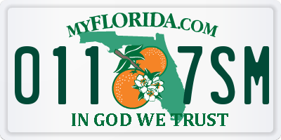 FL license plate 0117SM