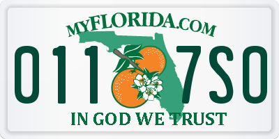 FL license plate 0117SO