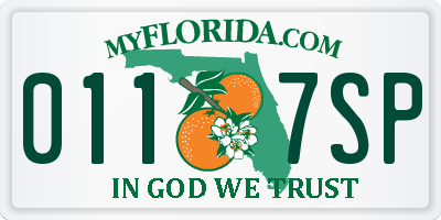 FL license plate 0117SP