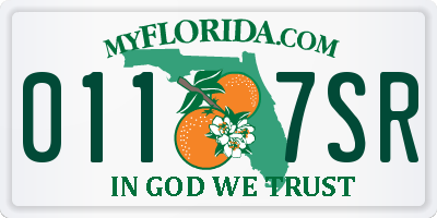 FL license plate 0117SR