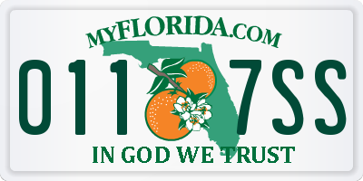FL license plate 0117SS