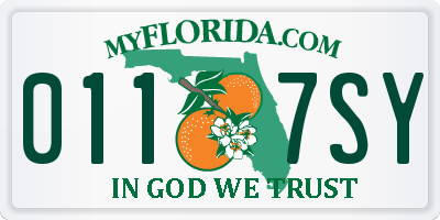 FL license plate 0117SY