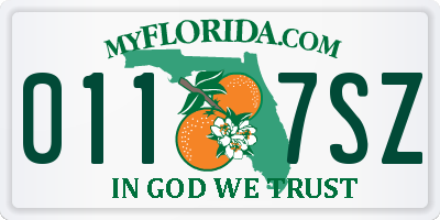 FL license plate 0117SZ