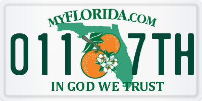 FL license plate 0117TH