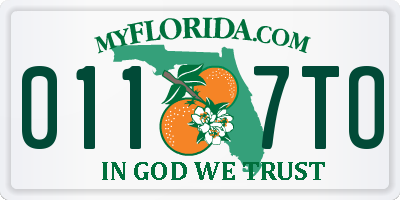 FL license plate 0117TO