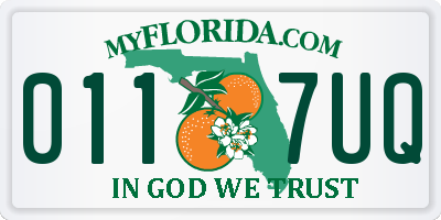 FL license plate 0117UQ