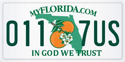 FL license plate 0117US