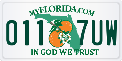 FL license plate 0117UW