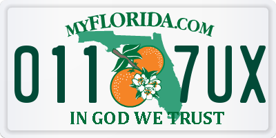 FL license plate 0117UX