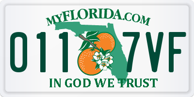 FL license plate 0117VF