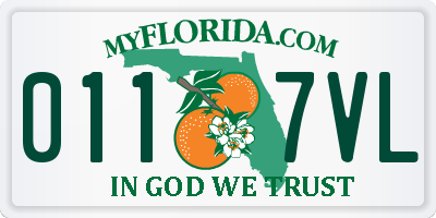 FL license plate 0117VL