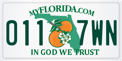 FL license plate 0117WN